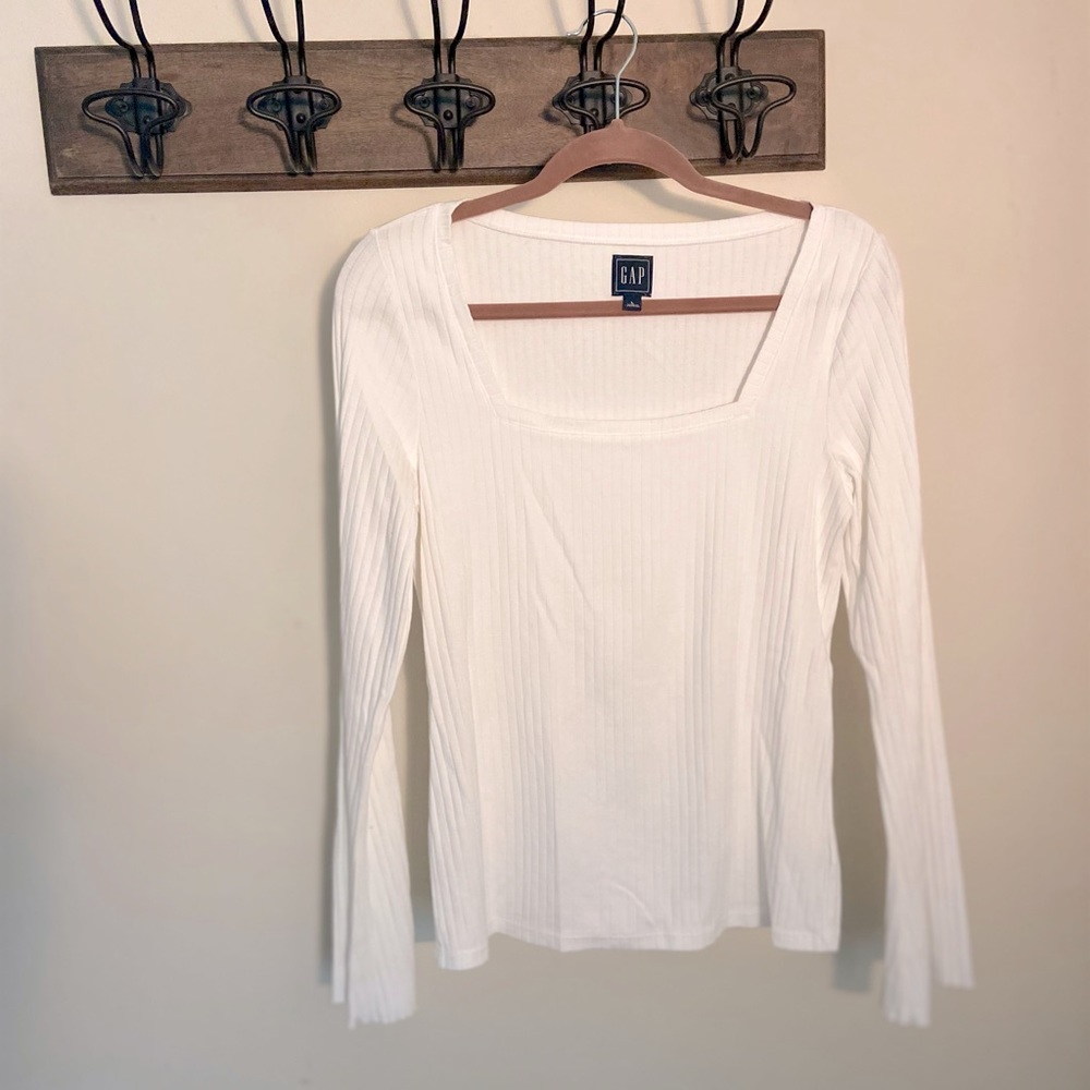 GAP Ribbed Square Neck Long Sleeve
